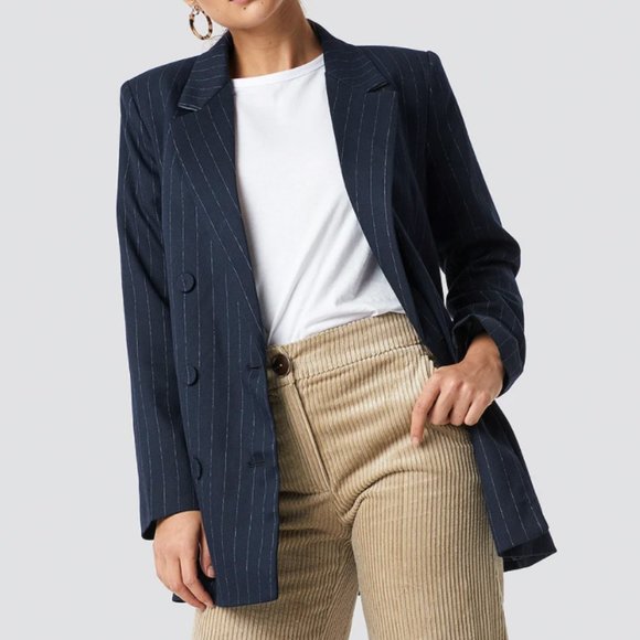 navy pinstripe blazer - Picture 4 of 7